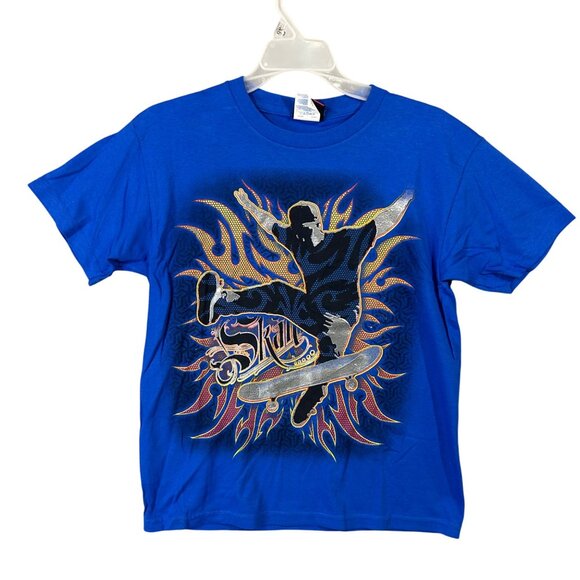 Rudeboyz Youth Graphic Tee Size Medium Skateboard Flames EUC - Picture 1 of 9